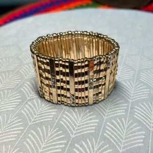 ✨Heavy mixed metals with diamonds vintage costume jewelry bracelet